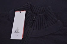 C.P. (CP) Company NWT 1/2 Zip Knitted Sweater Size M 50 in Solid Dark Navy Blue