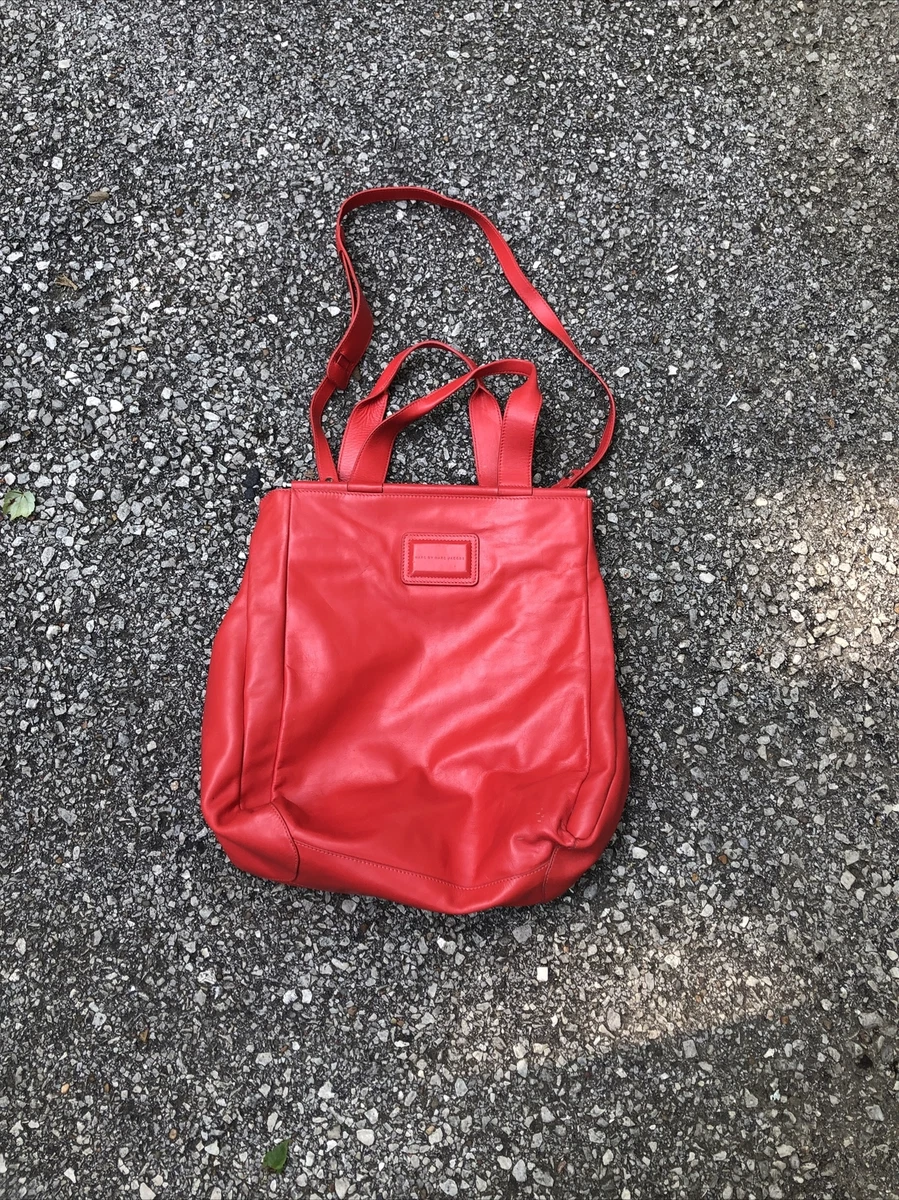 marc by marc jacobs large tote crossbody red leather