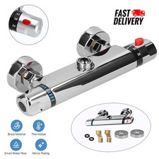 Exposed Thermostatic Shower Mixer Valve Tap Bar Exposed Bar Chrome 1/2" Outlet