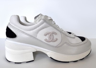 NEW 25K CHANEL MIXED FIBERS SHINY CALFSKIN LEATHER WHITE BLACK