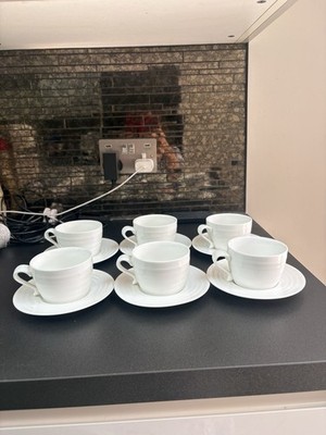 Pausa Geschirr Tassen und Untertassen x 6 Wellen Design