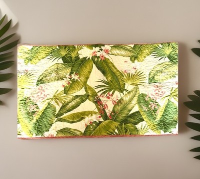 Tommy Bahama Aregada Dock King Quilted Pillow Sham 37x21 Tropical Leaves Red