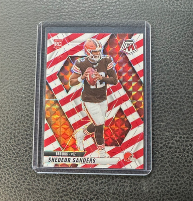 2025 Panini Mosaic Shedeur Sanders Rookie RC Red & White Stripe