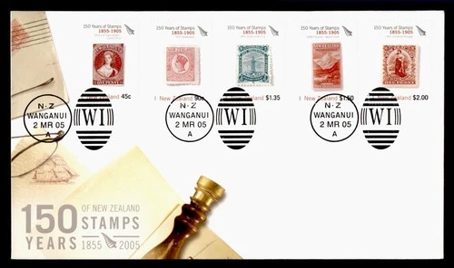 DR WHO 2005 NEW ZEALAND FDC STAMP 150TH ANIV CACHET COMBO $2 M71886