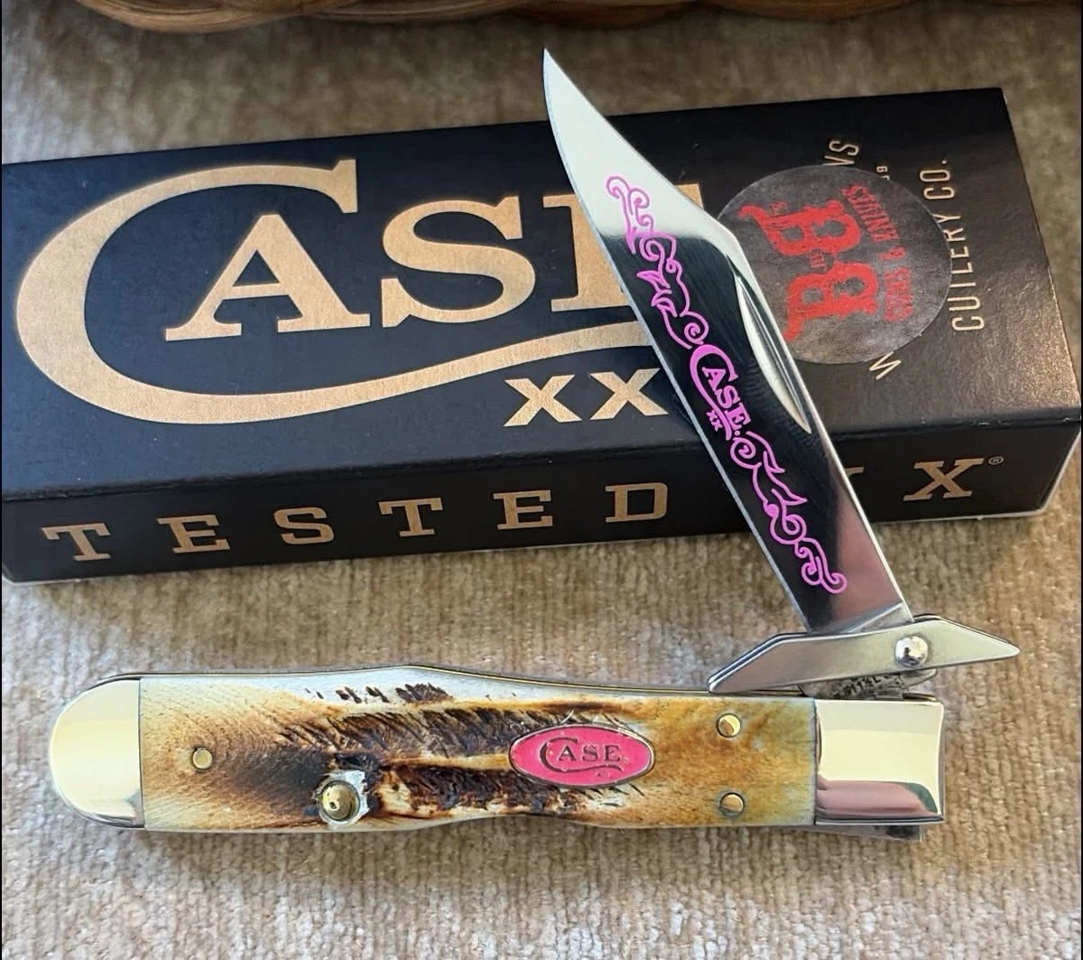 Case XX Stainless Steel Blade Pink Collectible Folding Knives for