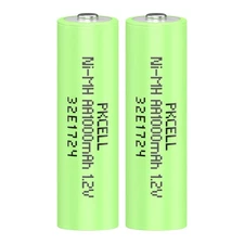 2pcs AA Ni-MH 1000mAh Rechargeable Battery 1.2V Batteries Button for Solar Light