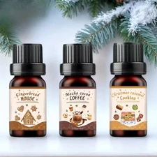 3-Pack Christmas Food Scented Essential Oils Gingerbread Coffee Caramel Gift Set