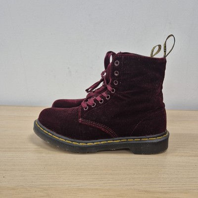 Red Velvet Dr Martens 1460 Pascal Velvet Black Dr Martens 1460