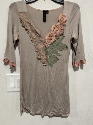 Boutique Top Juniors Large. Chest 17  Fairy Romance Woodland Roses Mauve