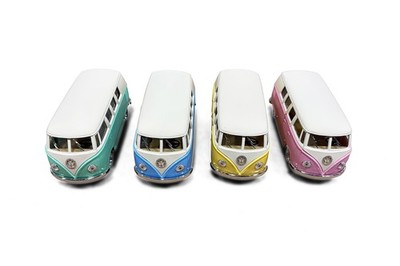 1962 VOLKSWAGEN CLASSICAL BUS 4-PACK 1/32 DIECAST CAR KINSMART 5377DY
