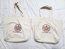 Trader Joe's Canvas Vintage 2002 Shopping Bags Set of 2 Beige Tote