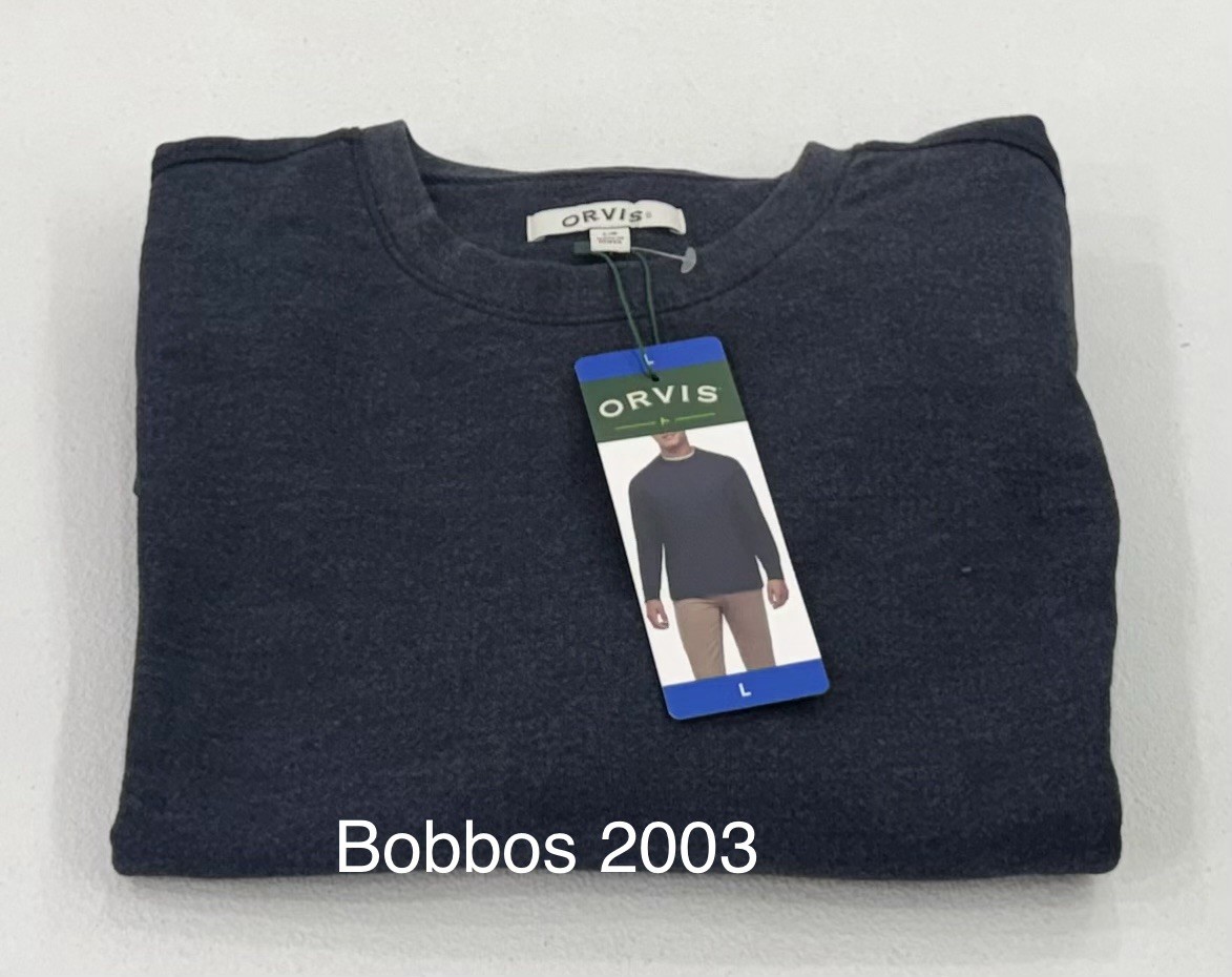 Orvis Men's Long Sleeve Crewneck Pullover, Blue, Size L
