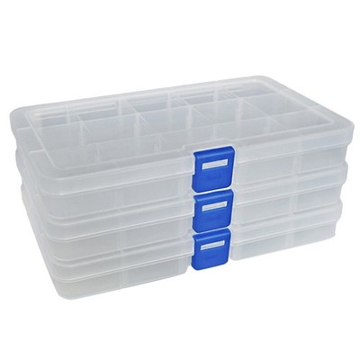 Plastic Organizer Container Storage Box Adjustable Divider Removable Grid Com...
