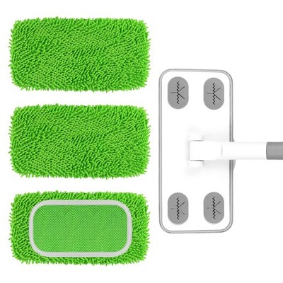 Reusable Microfiber Floor Mop System, Wet & Dry Sweeper Kit, Includes 1 Sweep...