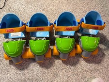 2010 Fisher Price Blue Green Roller Skates 1-2-3 Grow with Me Mattel 2 SETS