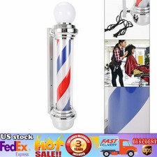 Barber Shop Pole Rotating Light Hair Salon Red/Blue/ White LED Stripes Sign Lamp