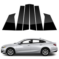 ACLONG Glossy Black Stainless Steel Pillar Posts Door Window Trim Fit for Che...