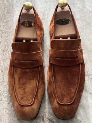 Ermenegildo Zegna L\'Asola Flex Loafers Slippers Shoes 9 / US 10 Moc Tan Suede Ermenegildo Zegna L main image 4