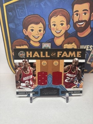 2010 Timeless Treasures Hakeem Olajuwon Drexler Game Worn Patch /50 HOF