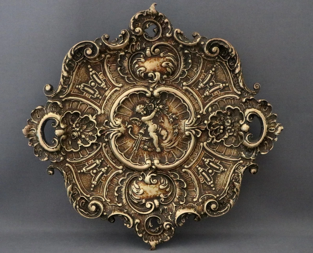 End 19th century/France/big massive bronze plate on legs/Rococo style