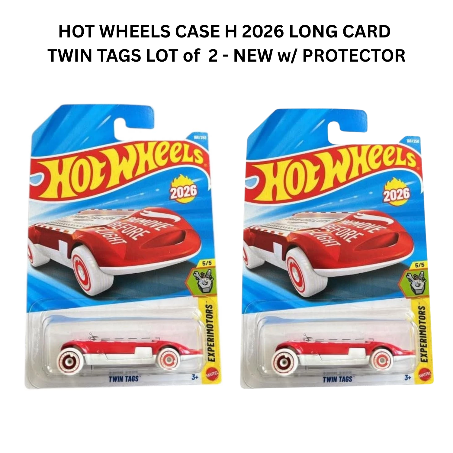 Hot Case Tags HOT WHEELS CASE H 2026 LONG CARD TWIN TAGS LOT of 2 - NEW | eBay