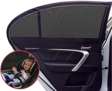 2Pcs Car Window Shade for Baby Universal Fit Adjustable Shade Breathable Mesh