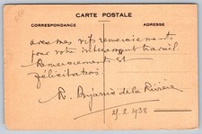 1938 POSTCARD LOUIS PASTEUR signed RENE DUJAR...