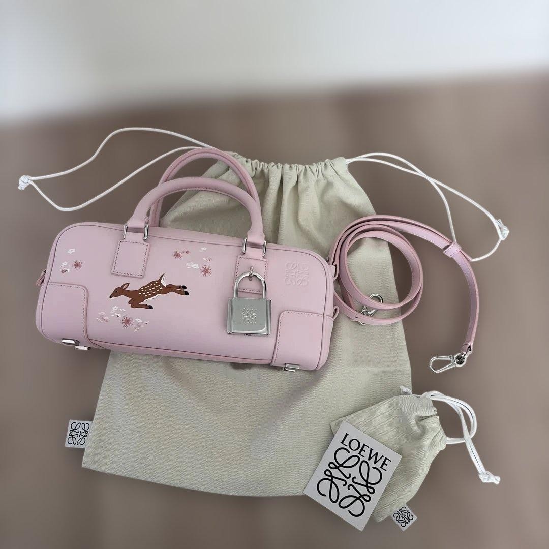 LOEWE × Suna Fujita Deer Amazona 23 Cropped Pink Leather Shoulder