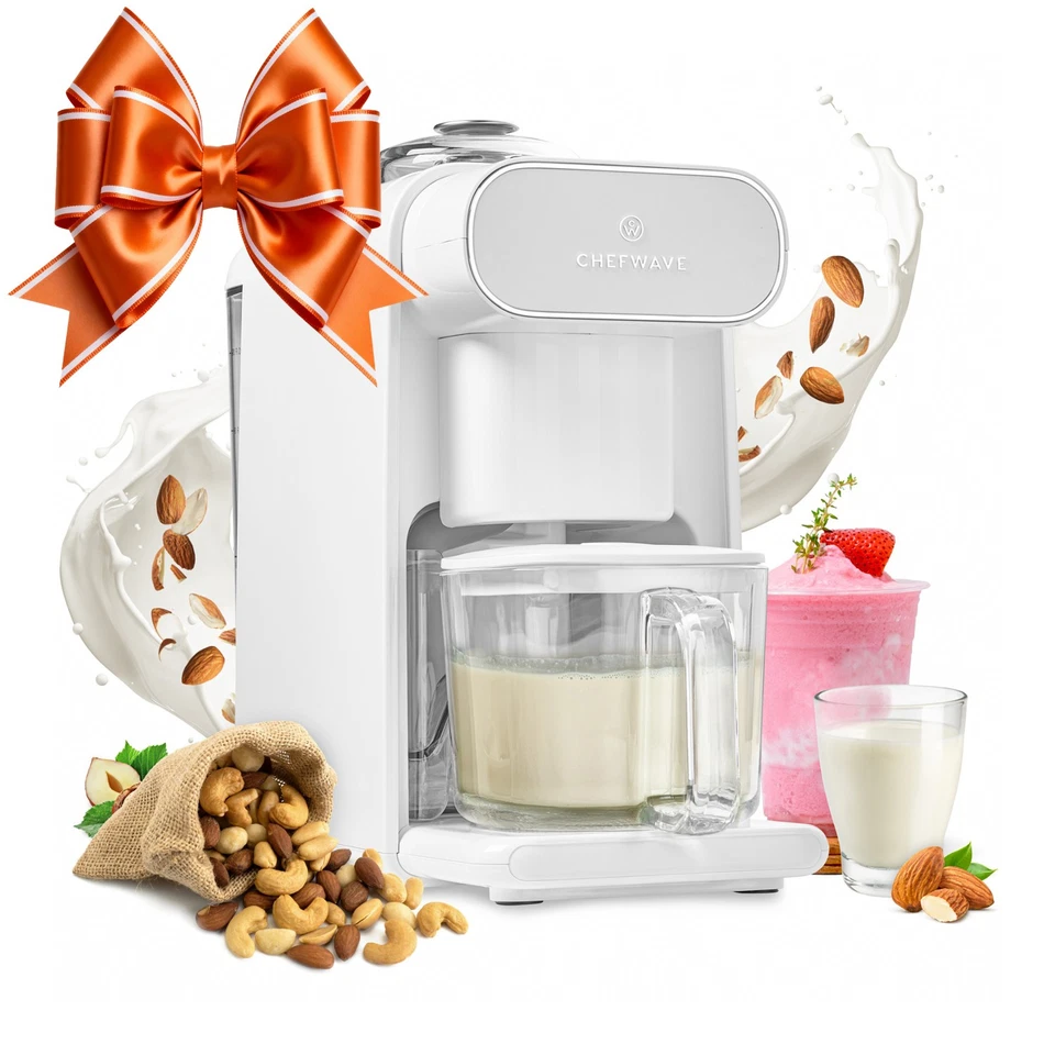 ChefWave Milkmade Non-Dairy Milk Maker Auto-Clean Nut Platter