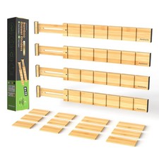 4 Pack Expandable Drawer Dividers, 2.2'' High, Extend from 17'' to 22'', Dres...