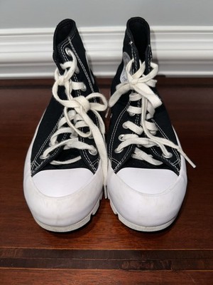 NWOB, CONVERSE ALL-STARS , WOMEN'S BLACK, HIGH-TOP, PLATFORM SNEAKERS    Size: 8