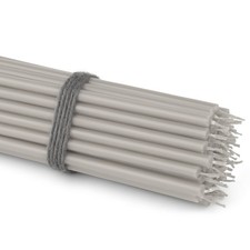 50x Stabkerzen grau Rußfrei Tropffrei dünn L 16cm Premium Paraffinwachs 36115