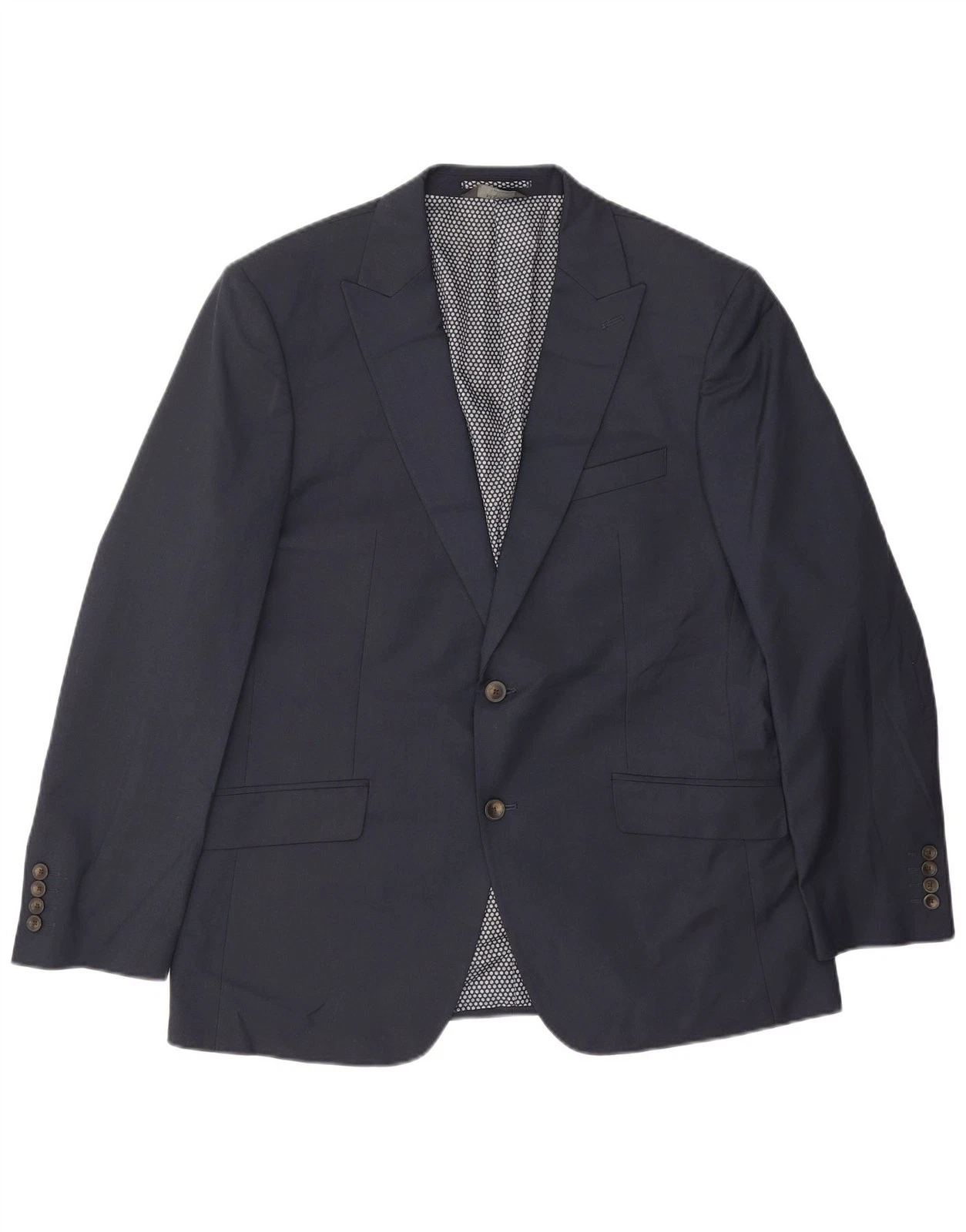 Marks & Spencer Mens 2 Button Blazer Jacket UK 42 Large Navy Blue DN01