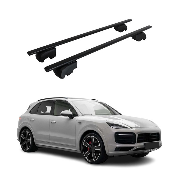 DachträGer GrundtäGer FüR Porsche Cayenne 2019-2026 75Kg Metall Schwarz 2 Tlg-image