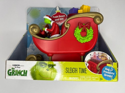 2018 Dr Seuss The Grinch Movie SLEIGH TIME Push Button Action Toy - New - Picture 2 of 9