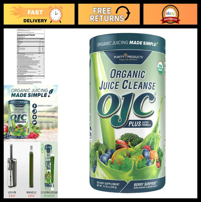Organic Juice Cleanse with 30+ Fruits & Veggies - Fiber Boost for Energy & Diges