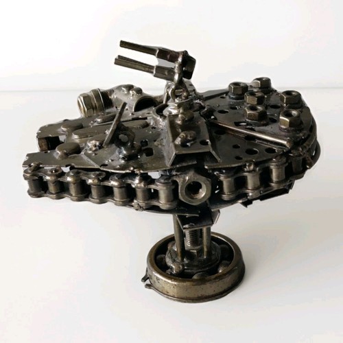 Star Wars Millennium Falcon Metal Sculpture Make from Motorcycle parts hand made
