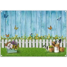 ZTHMOE 7x5ft Fabric Spring Photography Backdrop Easter Garden Floral Backgrou...