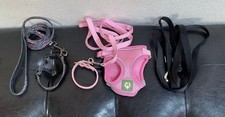 Dog Leash Lot - Pink Mesh Dog Harness Set   Extra Small - 2 Additional Leashes
