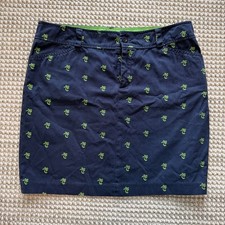 Lilly Pulitzer Skirt True Navy Print Mini Swinging Palms Snappy Skirt SIZE 12