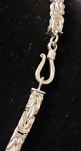 Byzantine Rope Chain Necklace Solid 925 Sterling Silver 4.5mm 22" 25.60 Grams - Picture 3 of 3
