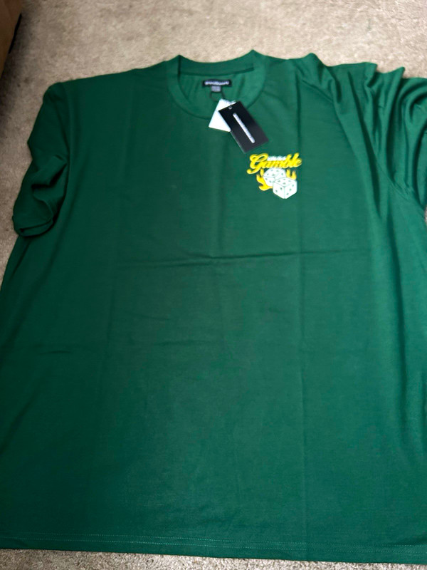 Men’s 3XL Green “Life is a Gamble” Crew Neck T-Shirt