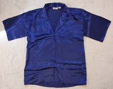 Vintage Victoria's Secret Gold Label Gown Boyfriend Sleep Shirt sz S SatinyTop