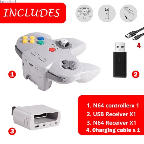 2.4G Wireless N64 Controller Gamepad für Nintendo 64 Nintendo Switch Win MAC - Bild 17 von 33