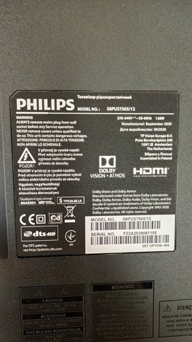 Main Board 715GA564-M0E-B00-005Y 703TQKPL003 PHILIPS 58PUS7505 TPT580F2-PV5D.Q - Picture 5 of 13