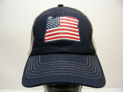 OREGON - USA - AMERICAN FLAG LOGO 0 ONE SIZE ADJUSTABLE STRAPBACK BALL CAP HAT! 