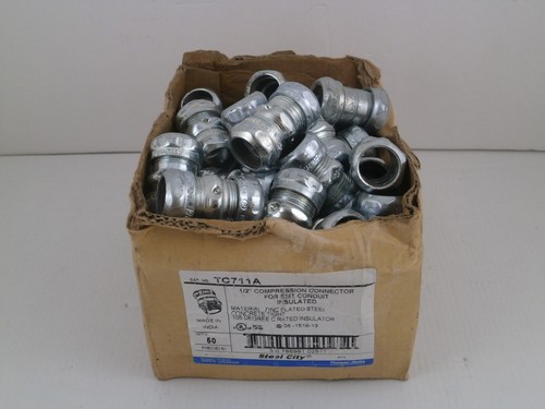 THOMAS & BETTS 1/2" COMPRESSION CONN TC711A *BOX MIT 50* NEU/ALT ÜBERSCHUSS - Bild 1 von 4
