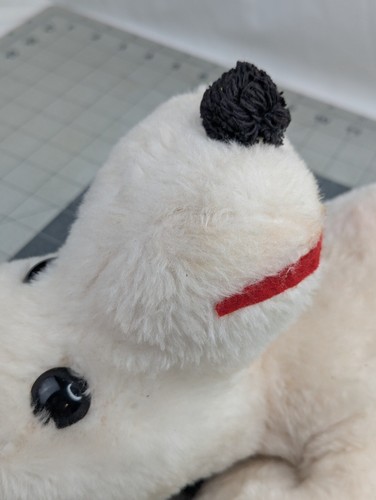 Gund Swedlin White Dog Plush Reclining Black Ears 16 Inch Damage READ Stuffed - Picture 12 of 17
