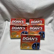 Lot Of 5 Doan's Extra Strength Pain Reliever 24 Caplets Each, Exp.10/2026+