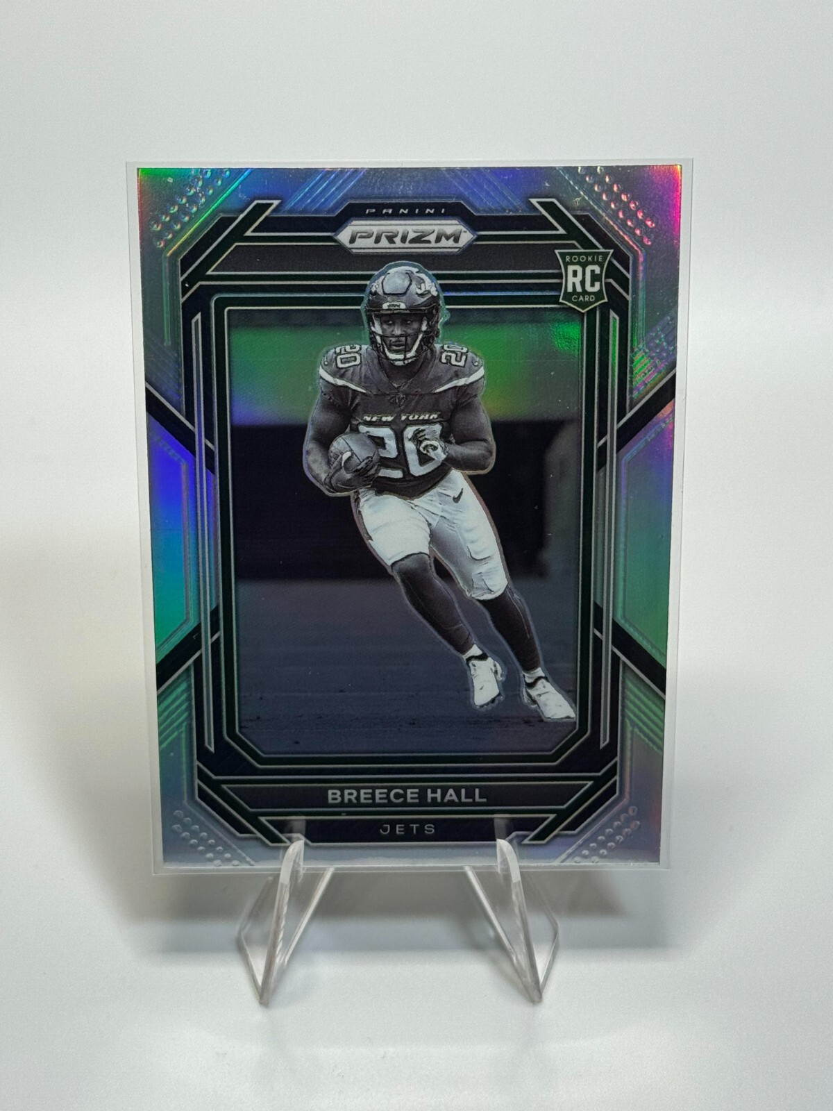 2022 Panini Prizm Breece Hall Silver Negative Variation Rookie RC #317 Jets